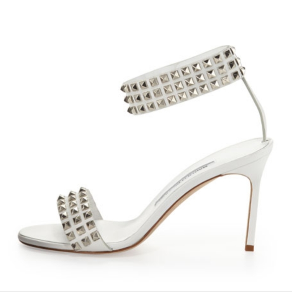Manolo Blahnik Rocco Studded-Toe Sandal - Picture 3 of 16